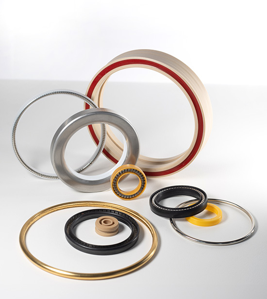 setup with various o-rings, c-rings and ptfe seals